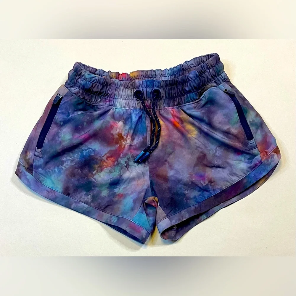 Girls Size 7. Athleta Brand Athletic Shorts. Galaxy Print. Euc - Picture 1 of 5